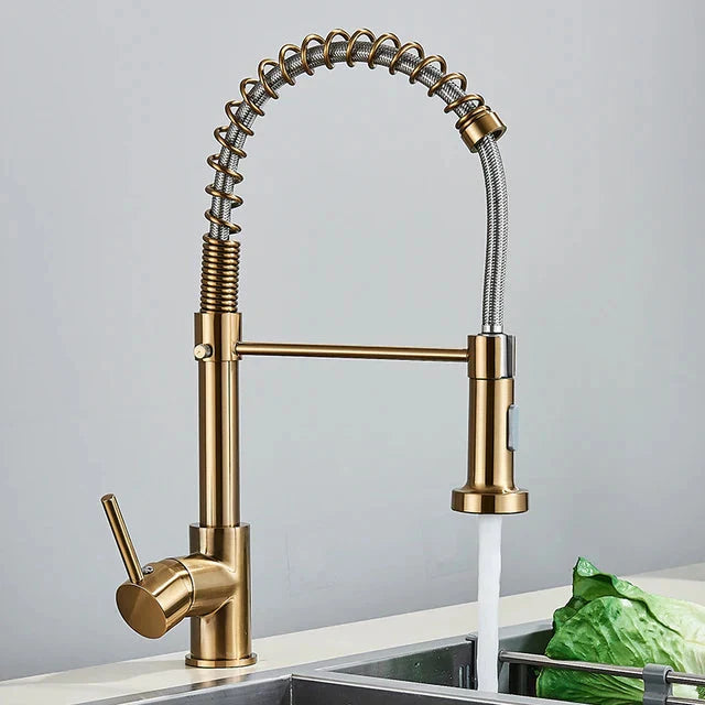 Kitchen Faucet Pull Down 2-way Spray Single Handle 360 Rotation Tap