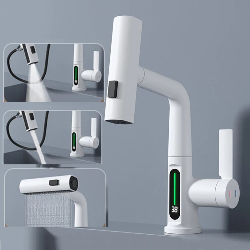 Kitchen Faucet Rotatable Gourmet Faucet Digital Display Kitchen Tap