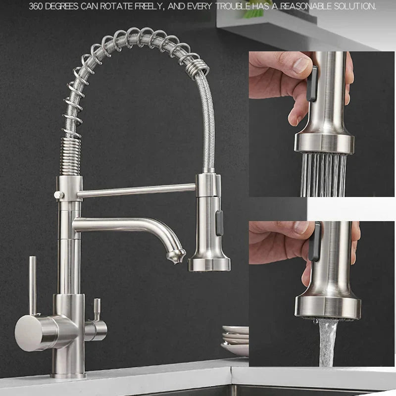 Kitchen Filtered Faucet Water Tap Purifier Faucet Dual Sprayer Tap