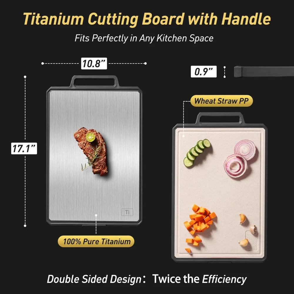 Large Titanium Cutting Boards Non Toxic Chopping Board with Handle