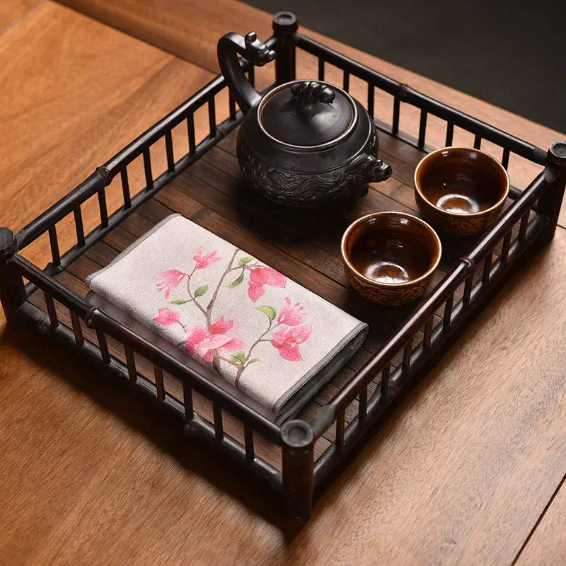 Leaf Tea Towel Suede Table Mat Dishcloth Table Napkins Lotus Accessory