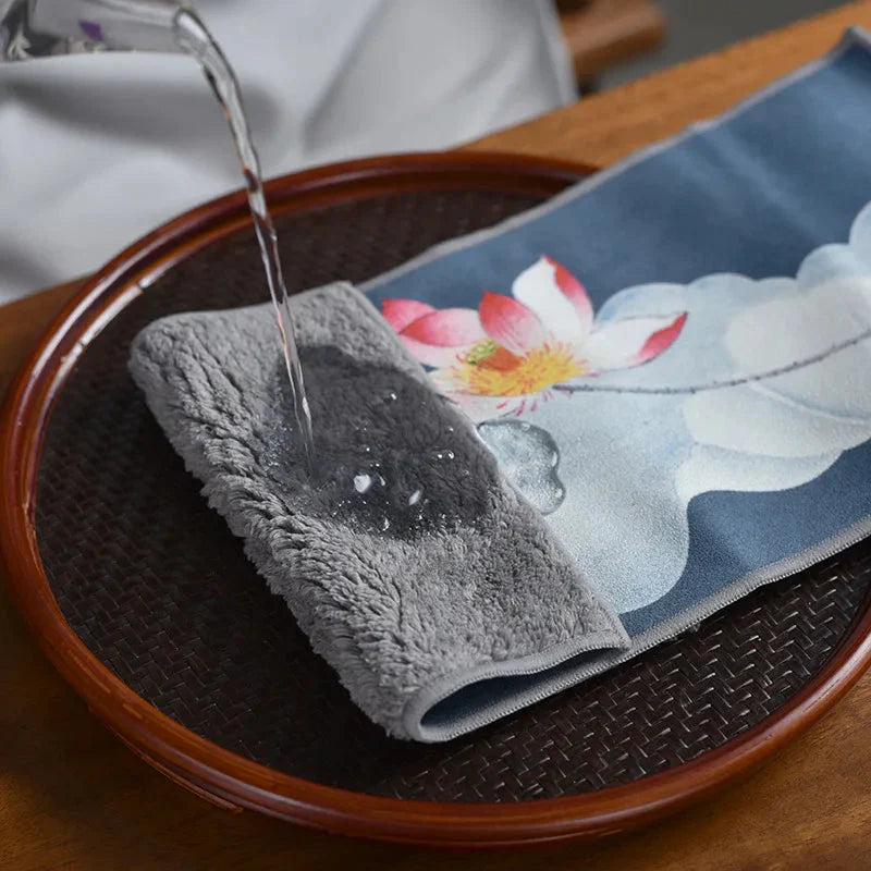 Leaf Tea Towel Suede Table Mat Dishcloth Table Napkins Lotus Accessory