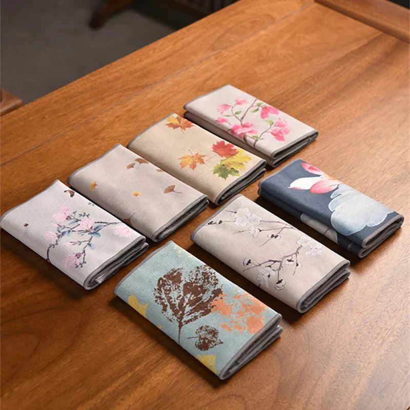 Leaf Tea Towel Suede Table Mat Dishcloth Table Napkins Lotus Accessory