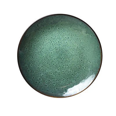Malachite Green Ceramic Plate And Bowl Porcelain Dinner Dish Plate