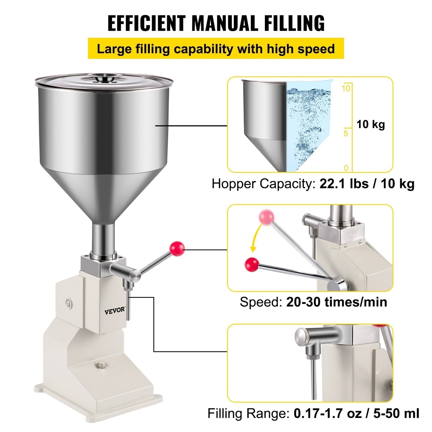 Manual Liquid Filling Machine Commercial Liquid Dispenser Bottle Filler