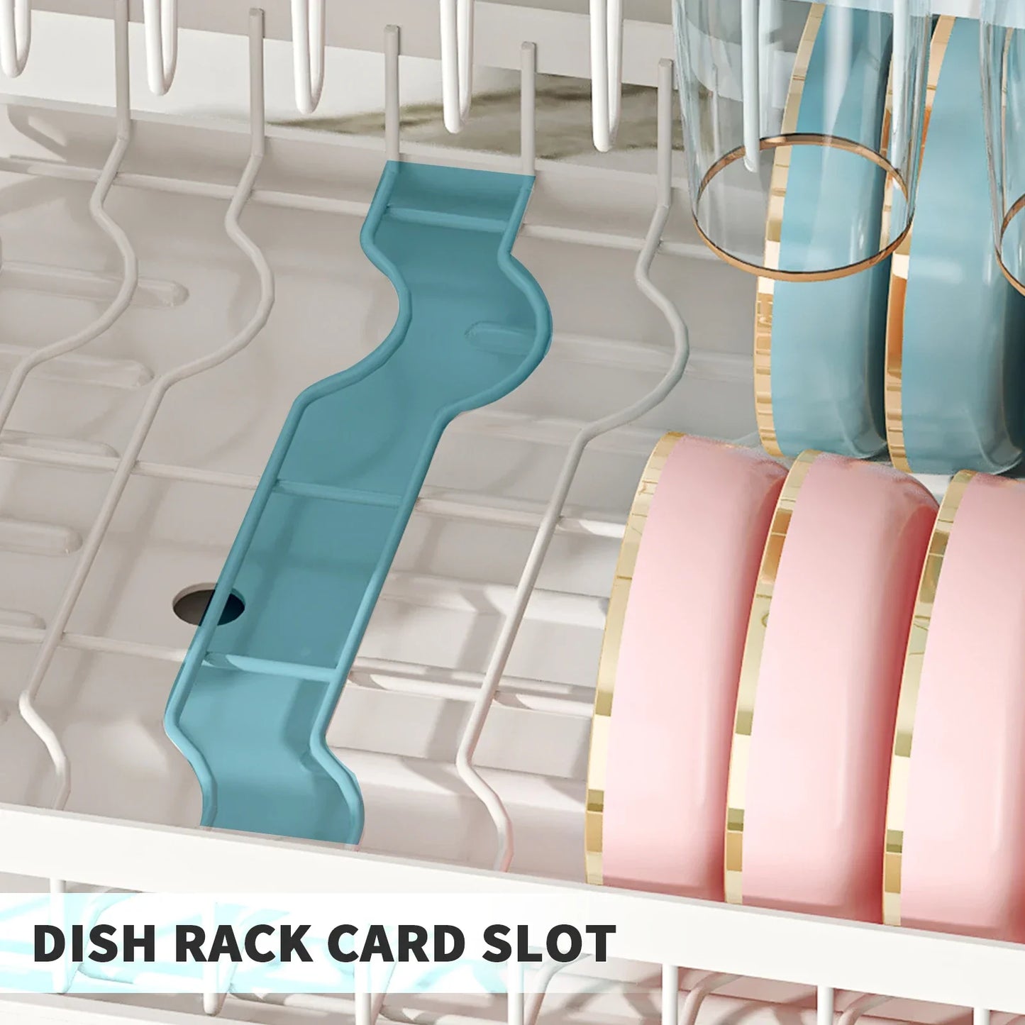 Metal Dish Drainer Rack with Utensil Holder and Dashboard Organizer