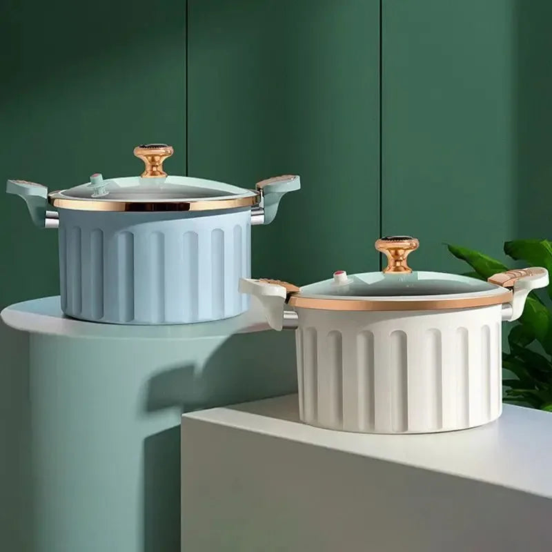 Micro Pressure Non Stick Pan Double Handle Cooking Pot with Lid
