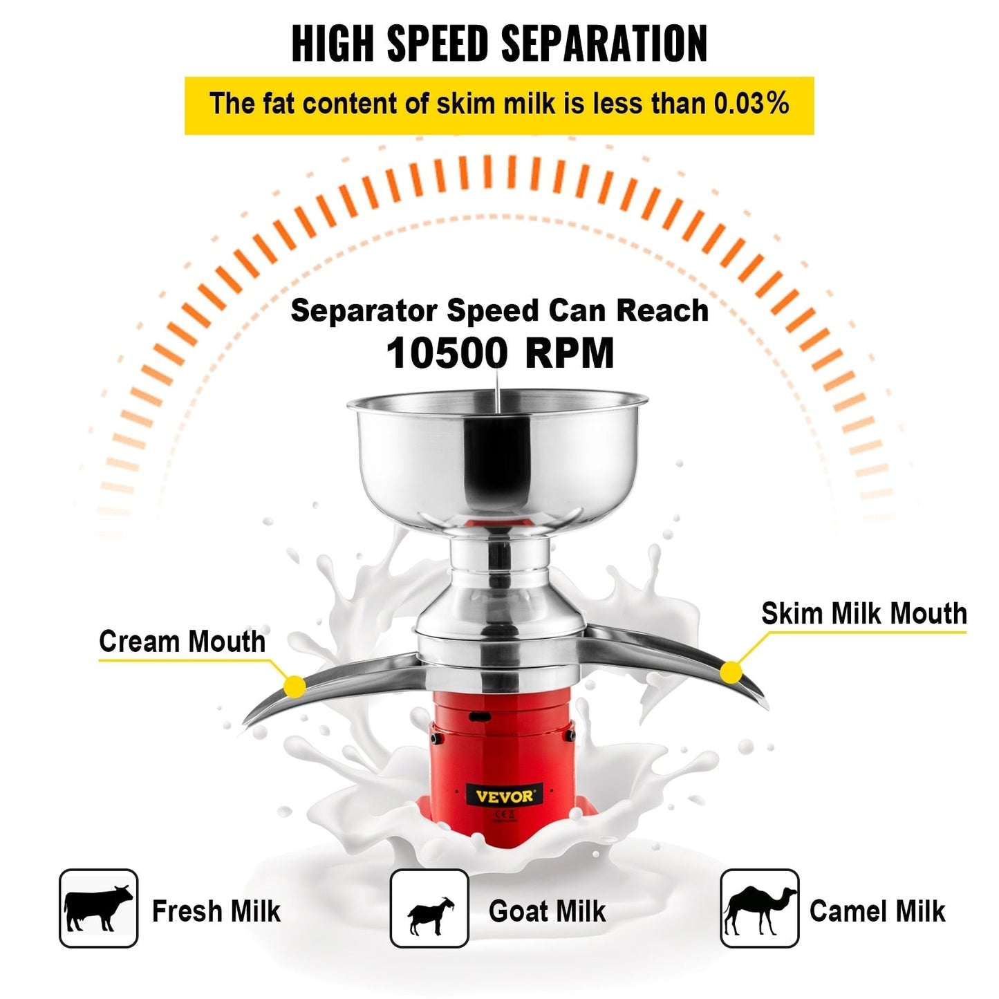 Milk Cream Separator Commercial Stainless Steel Centrifugal Skimmer