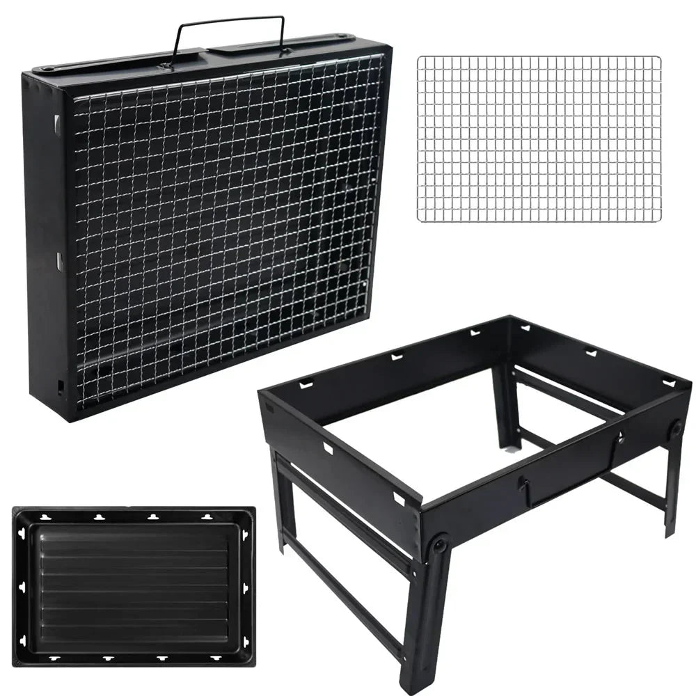 Mini Grill Stainless Steel Tool Kit Portable Outdoor Camping Grill