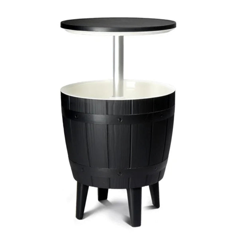 Modern Outdoor Cooler Side Table Patio Cool Bar Table Wood Texture