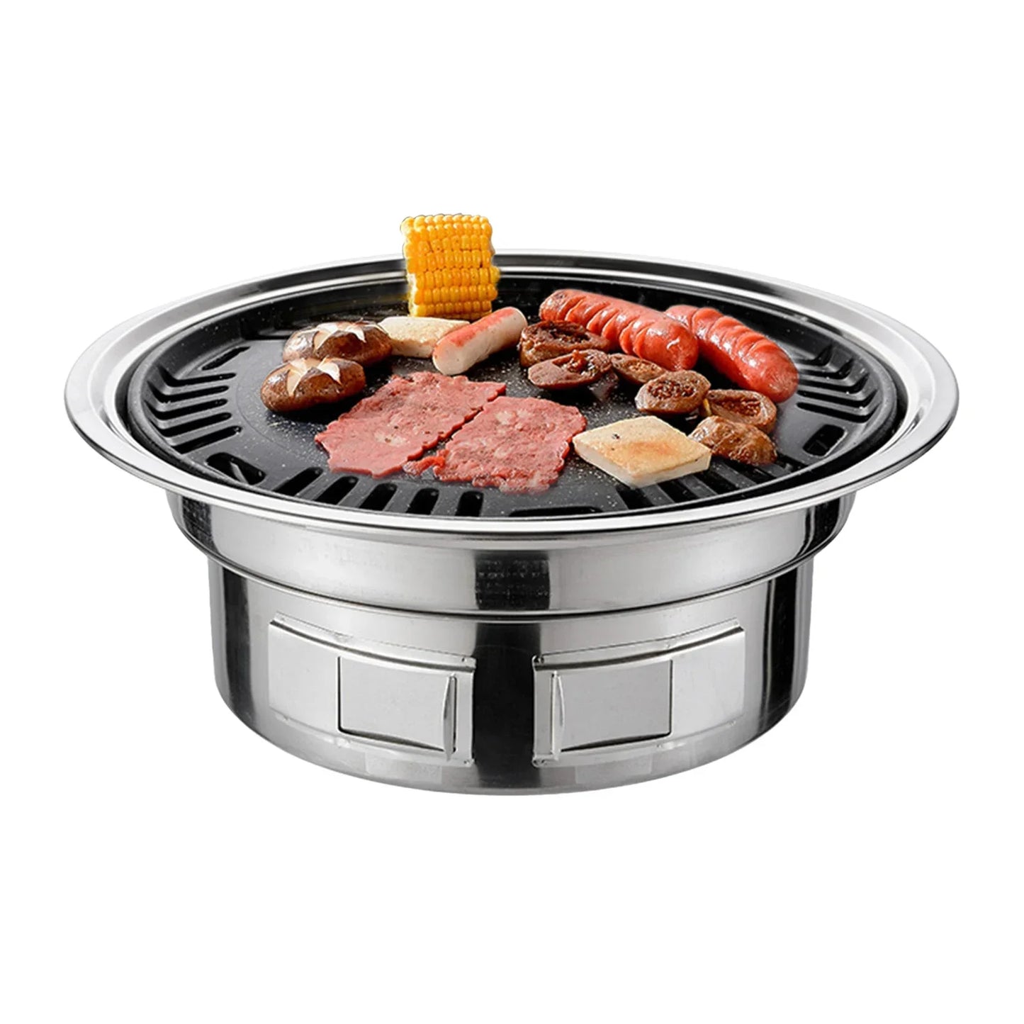 Multifunctional Cast Iron Stainless Steel Charcoal BBQ Smoker Grill