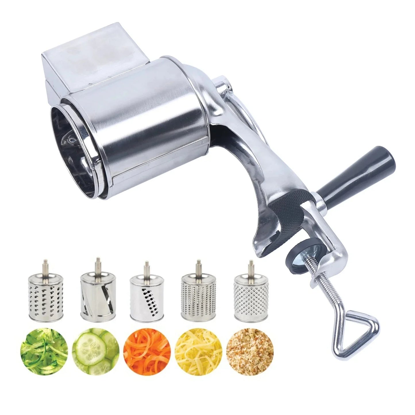 Multifunctional Vegetable Cutter Stainless Steel Manual Rotary Grater