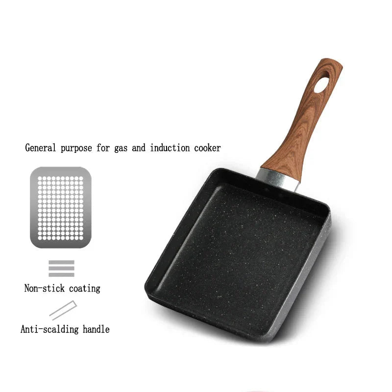 Non stick Frying Pan Tamagoyaki Omelette Egg Pan Kitchen Gas Cooker