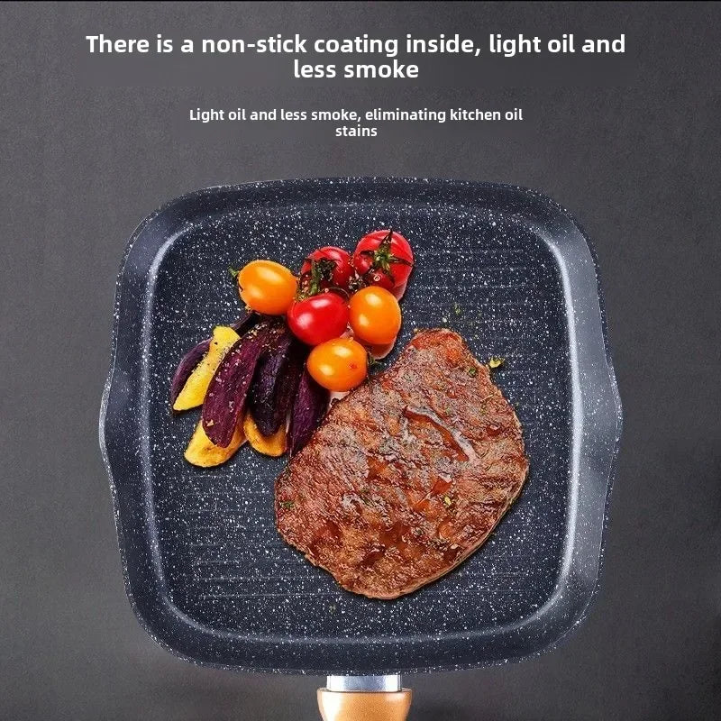 Non stick Medical Stone Steak Frying Pan Kitchen Induction Gas Cooker