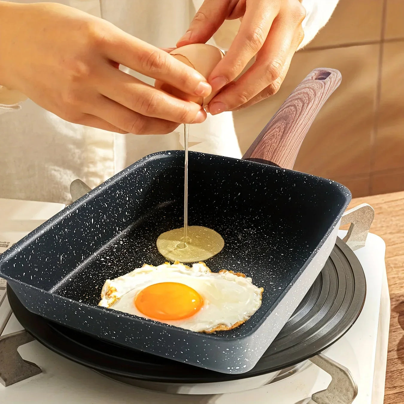 Non Stick Rectangle Frying Pan Cooking Egg Roll Cookware Kitchen Tools