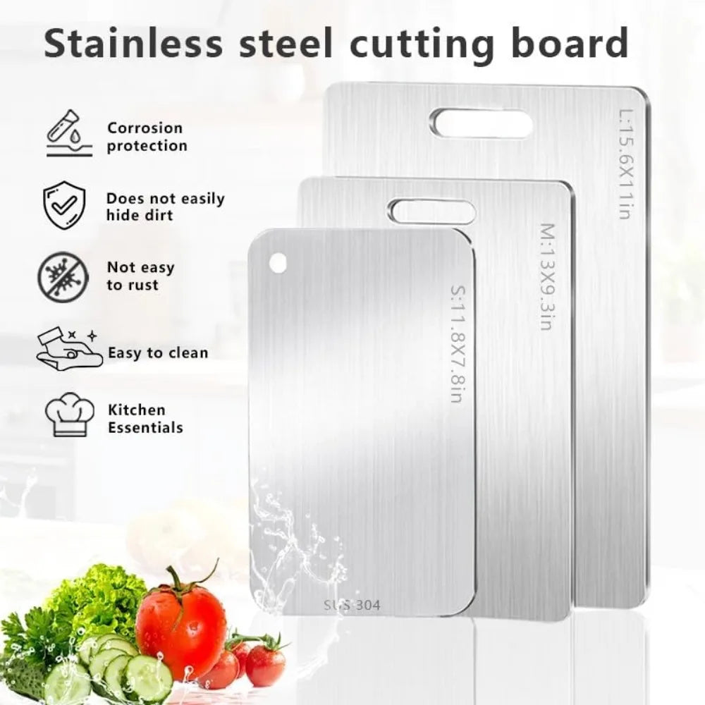 Non Toxic Titanium Cutting Board Set of 3 Stainless Steel Cutting Boards