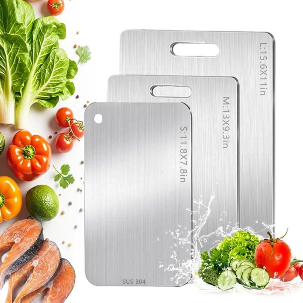 Non Toxic Titanium Cutting Board Set of 3 Stainless Steel Cutting Boards