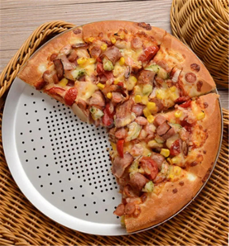 Nonstick Pizza Baking Pan Tray Plate Holder Pizza Screen Pan Metal Net