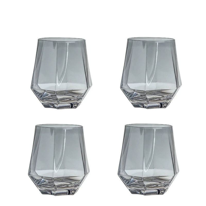 Nordic Prismatic Water Pots Glass Carafe Wooden Lid Decanter Glass