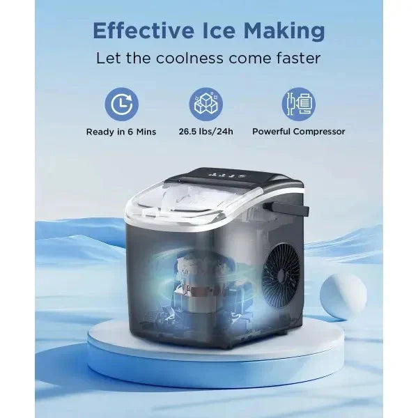 Nugget Ice Maker Countertop Chewable Pebble Ice Cubes Maker Machine