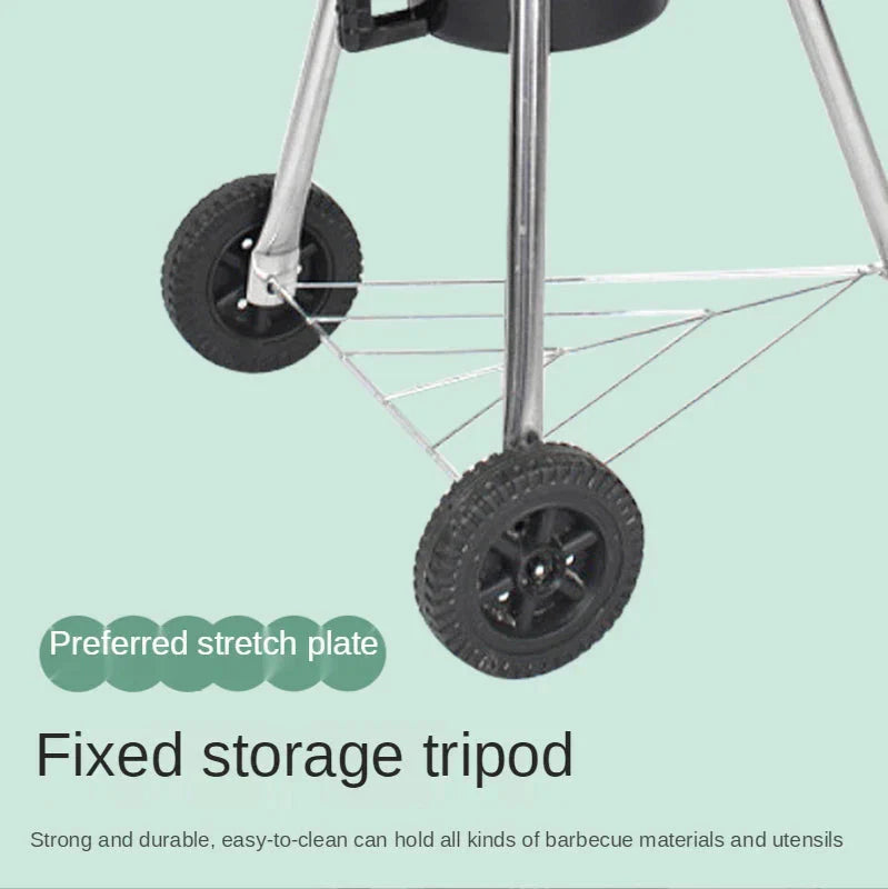 Outdoor BBQ Stove Portable Barbecue Grill Charcoal Grill Stove Push Pull