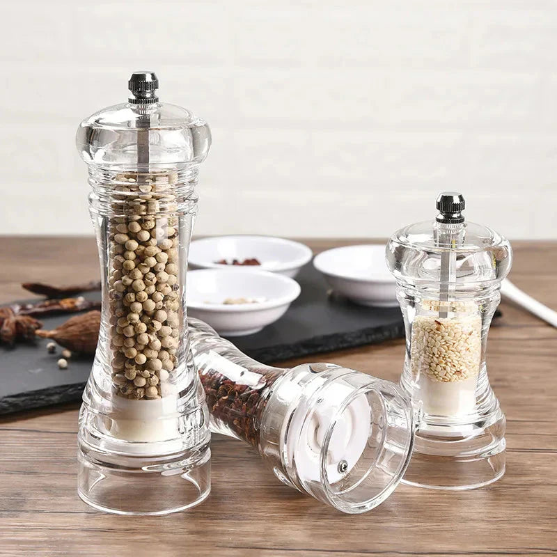 Pepper Grinder Acrylic Salt and Pepper Shakers Adjustable Coarseness