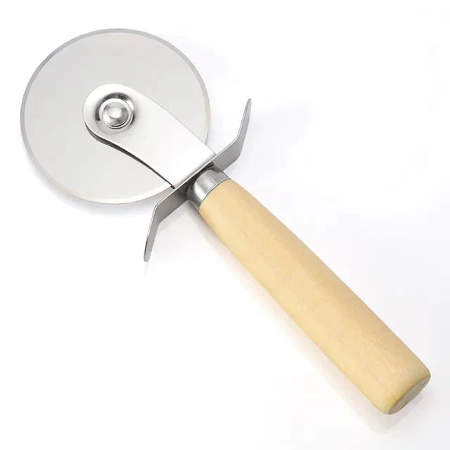 Pizza Cutter Wooden Handle Pastry Dough Cutter Cutting Wheel Slicer