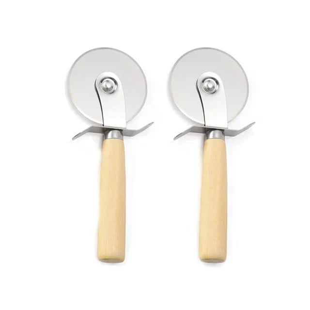 Pizza Cutter Wooden Handle Pastry Dough Cutter Cutting Wheel Slicer