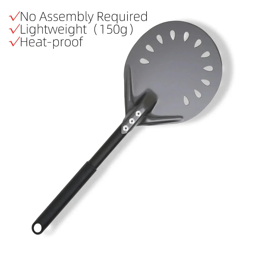 Pizza Shovel Turning Paddle Round Pizza Tool Wooden Handle Nonstick