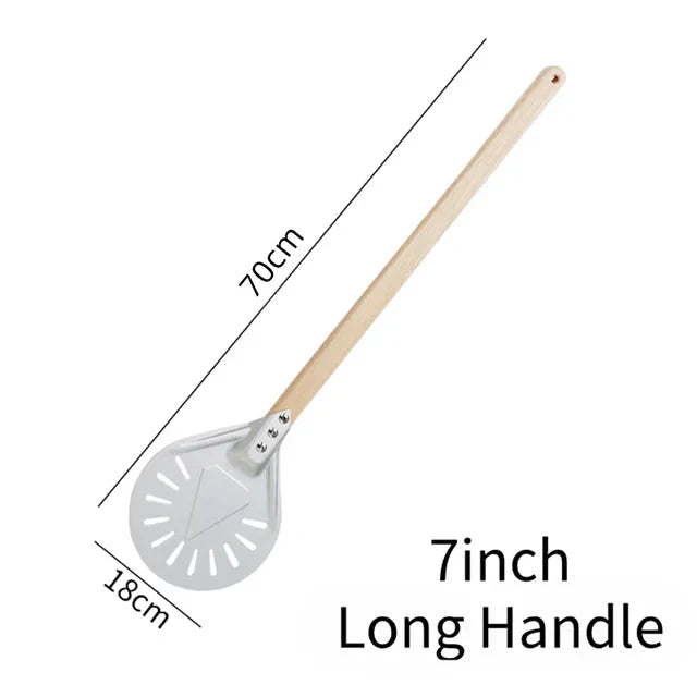 Pizza Shovel Turning Paddle Round Pizza Tool Wooden Handle Nonstick