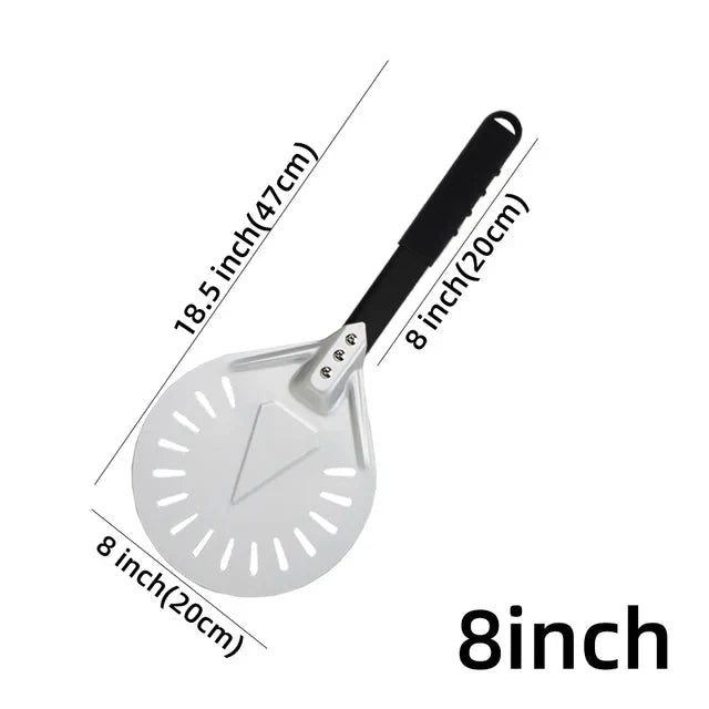 Pizza Shovel Turning Paddle Round Pizza Tool Wooden Handle Nonstick