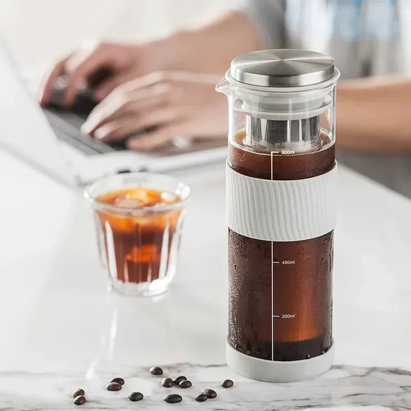 Portable Airtight Cold Brew Iced Coffee Maker Tea Infuser Pitcher