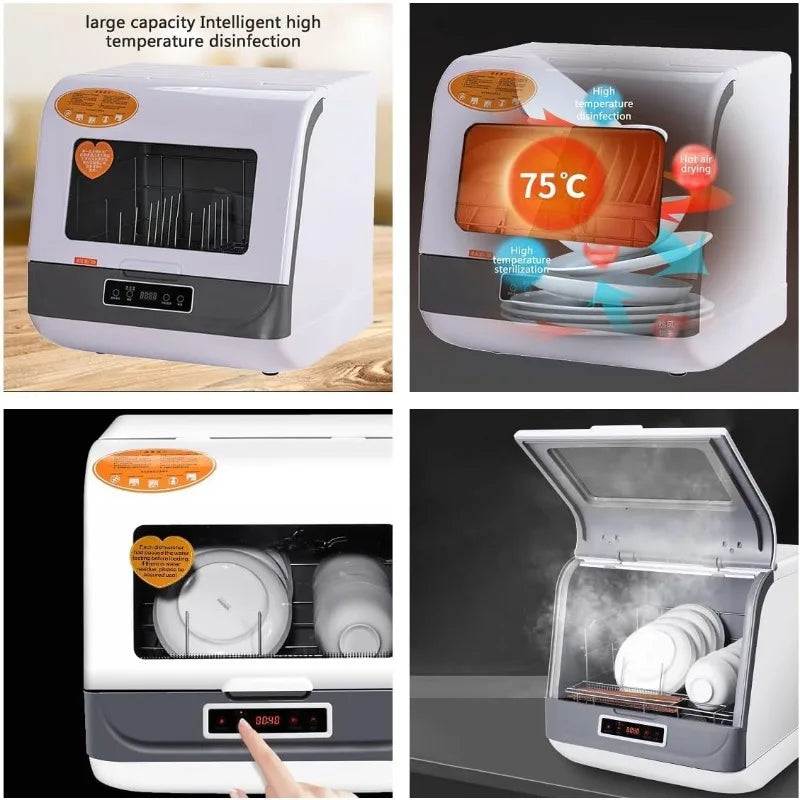 Portable Dishwasher Air Drying Stainless Steel Machine Built-in Water