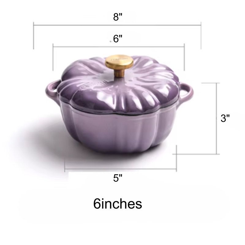 Pumpkin Enamel Stew Sets of Pot and Pan Iron Casserole Pot for Kitchen