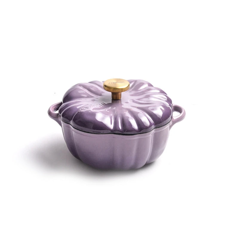 Pumpkin Enamel Stew Sets of Pot and Pan Iron Casserole Pot for Kitchen