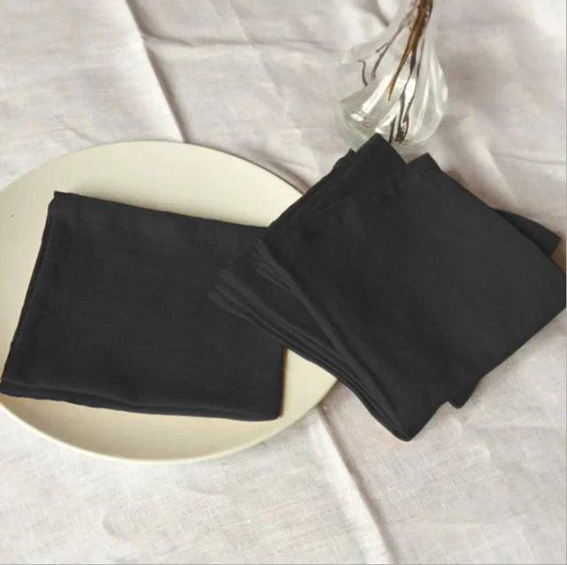Pure Linen Napkin Cloth Soft Comfortable Fabric Reusable Kitchen Accessory