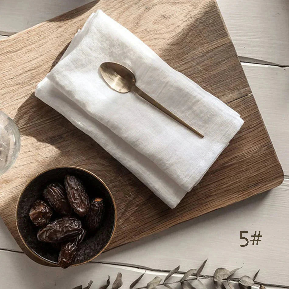 Pure Linen Napkin Cloth Soft Comfortable Fabric Reusable Kitchen Accessory