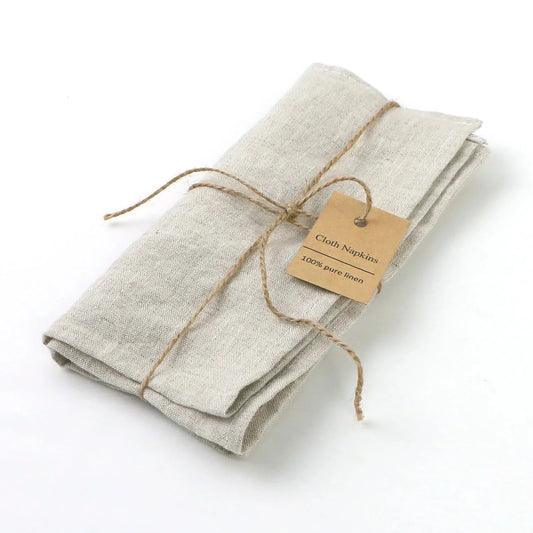 Pure Linen Napkin Cloth Soft Comfortable Fabric Reusable Kitchen Accessory