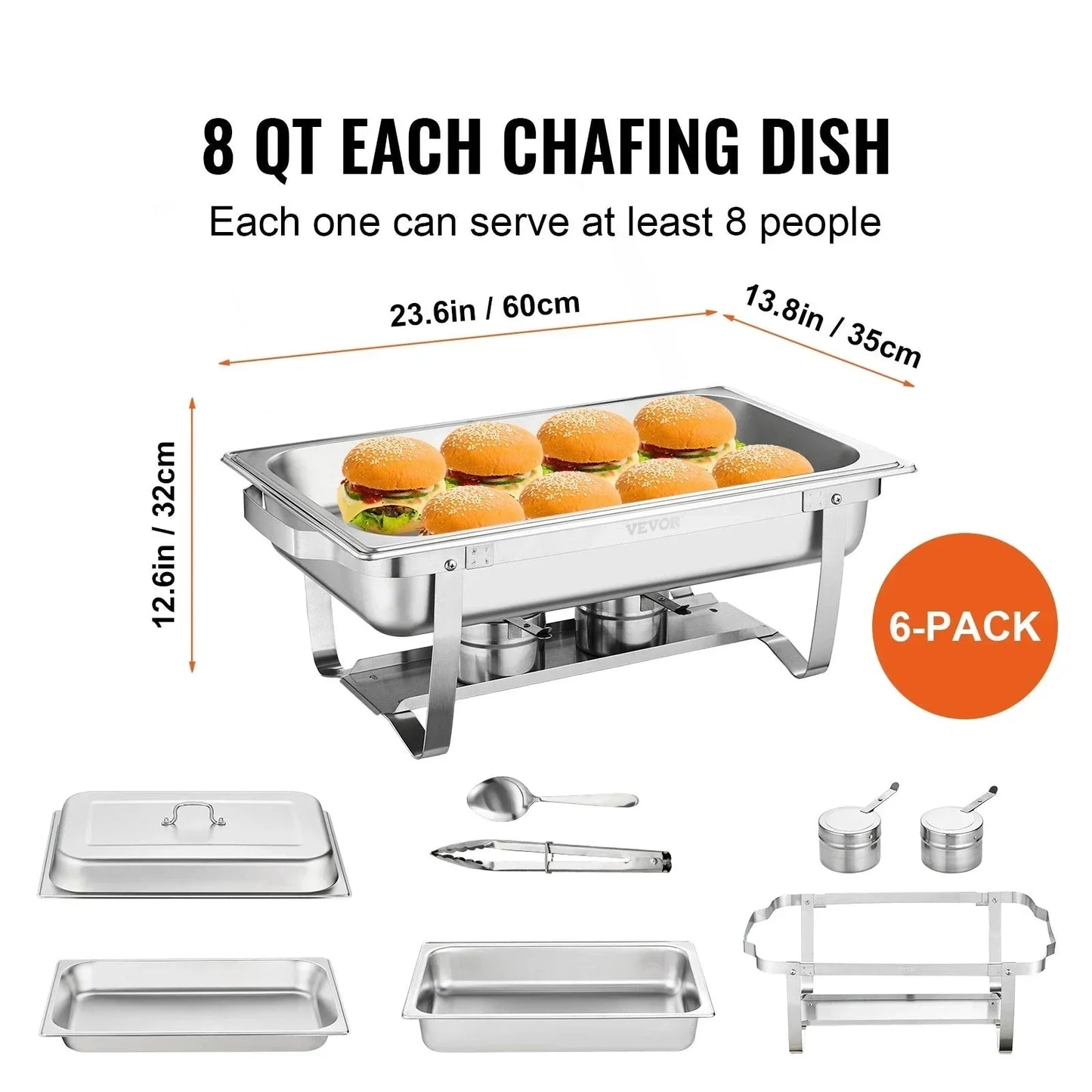 Rectangle Chafing Dish Full Size Pans Buffet Catering Warmer