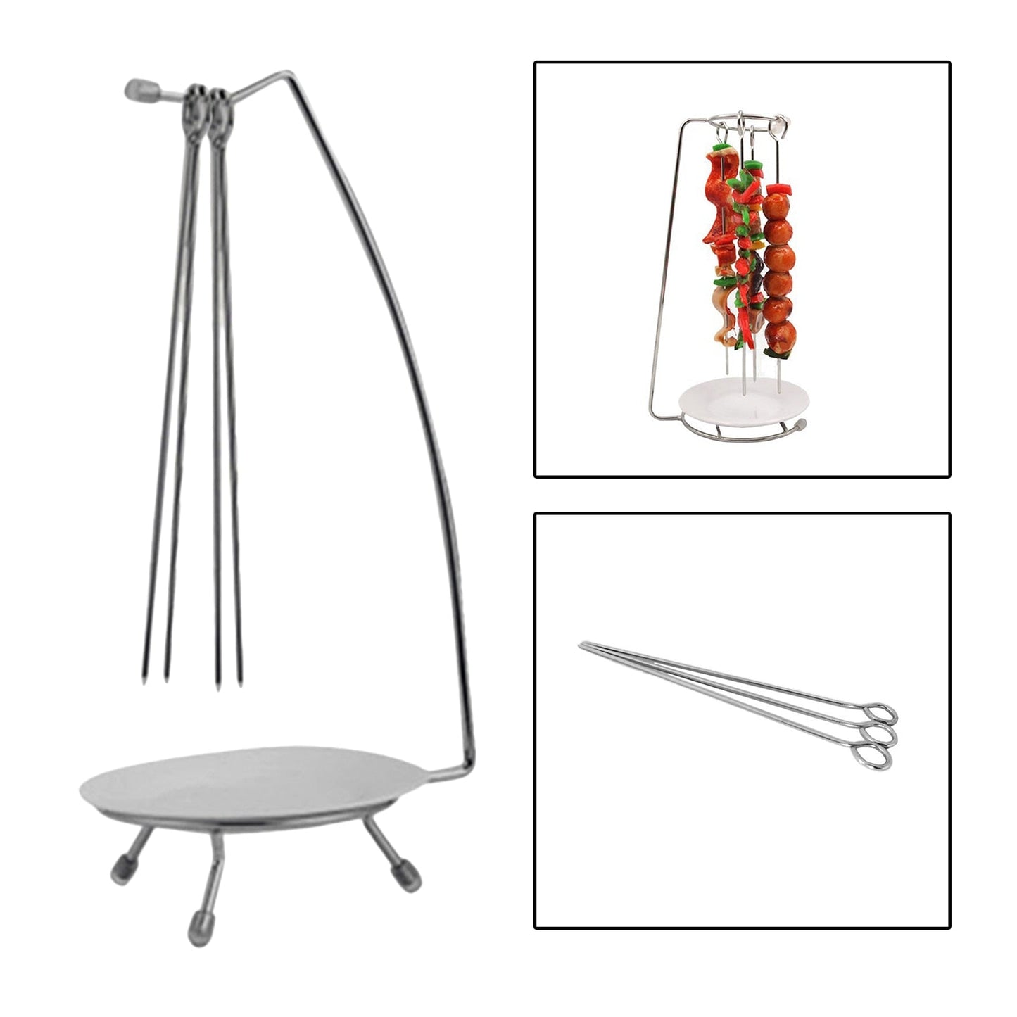 Roaster Rack Camping Cookware Vertical BBQ Skewer Barbecue Tools