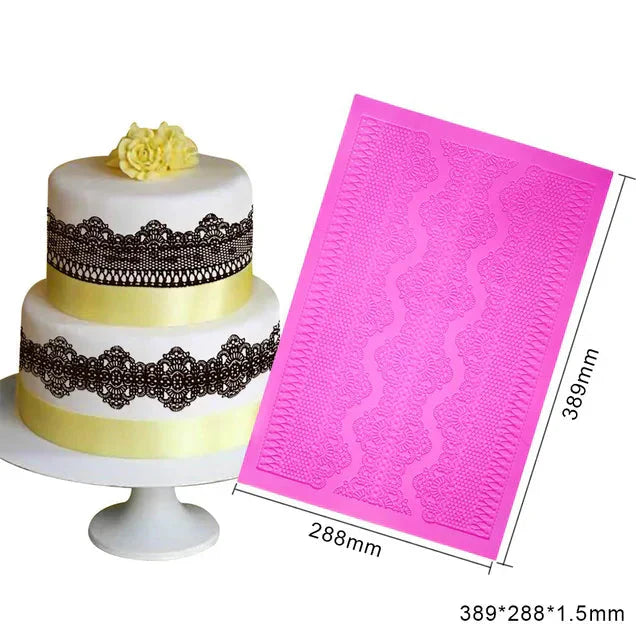Rose Flower Lace Mold Cake Border Decoration Fondant Baking Decorating