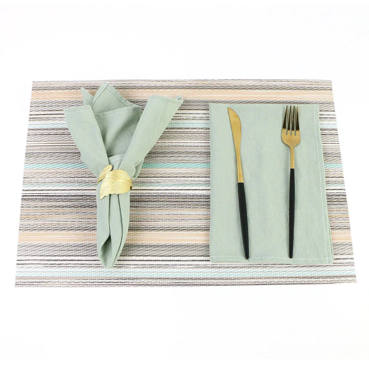 Sage Green Serving Cloth Cotton Fabric Serviette Table Towels Set