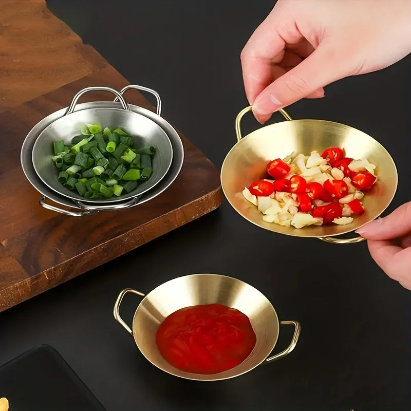 Sauce Dipping Bowl Stainless Steel Dipping Cups Round Sauce Dishes