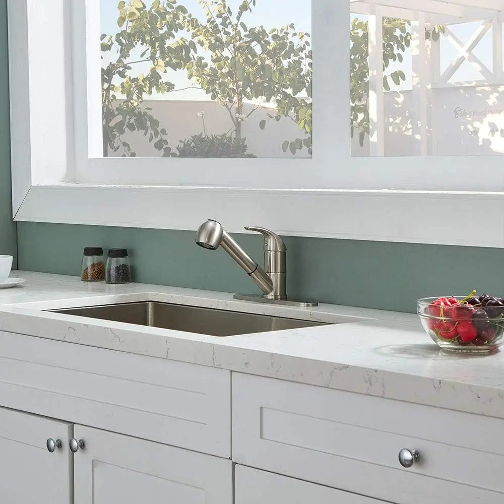 Single Handle Stainless Steel Pull Out Sprayer Bar Kitchen Faucet