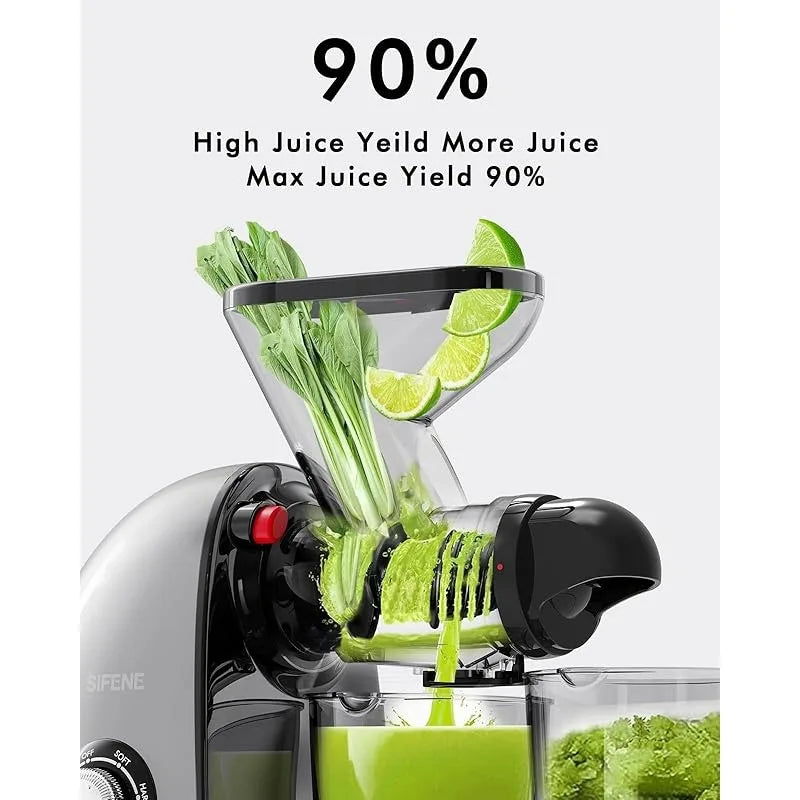 Slow Masticating Cold Press Juicer Machine Juice Maker with Dual Mouth