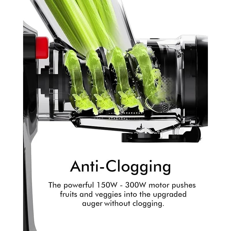 Slow Masticating Cold Press Juicer Machine Juice Maker with Dual Mouth