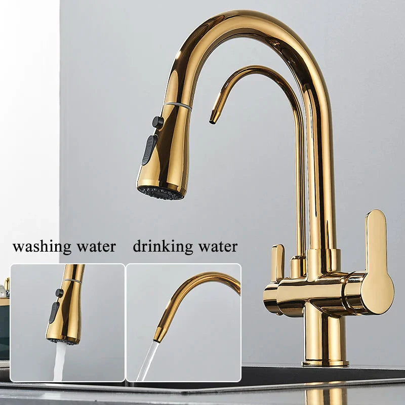 Smart Sensor Pure Water Kitchen Faucet 2 Model Spout Taps Deck Mount