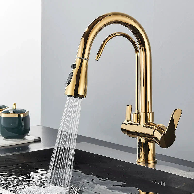 Smart Sensor Pure Water Kitchen Faucet 2 Model Spout Taps Deck Mount