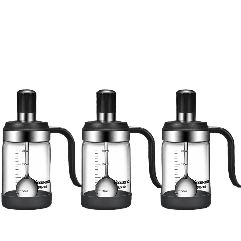 Spice Seasoning Bottle Kitchen Glass Transparent Bottle With Spoon
