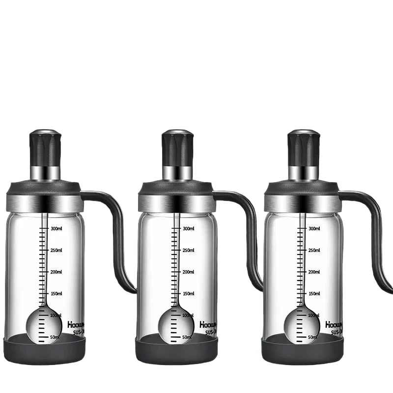 Spice Seasoning Bottle Kitchen Glass Transparent Bottle With Spoon